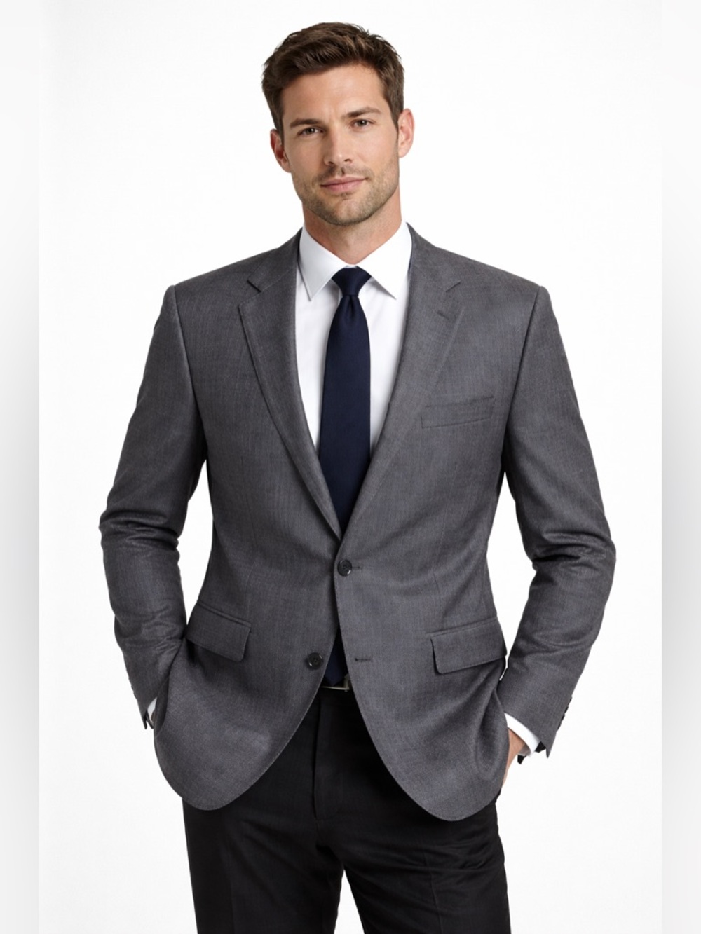 J‎ Crew Men Thompson Wool Blazer Suit Jacket 40L Single Breasted Career Academia